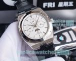 Swiss Copy Vacheron Constantin Overseas Leather Watch White Dial